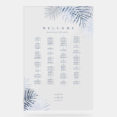 Lush Palm Leaf Wedding Seating Blue/Wht ID956 Acryl Bord (Voorkant)