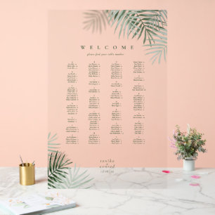 Lush Palm Leaf Wedding Seating Moss Green/Wt ID956 Acryl Bord