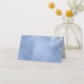Lush Palm Leaf Wedding Table No. Blue ID956 Plaatskaartje (Achterkant)