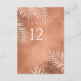 Lush Palm Leaf Wedding Table No. Terra Cotta ID956 Kaart