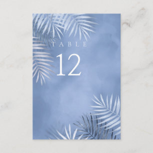 Lush Palm Leaf Wedding Table No. Windsor Blu ID956 Kaart