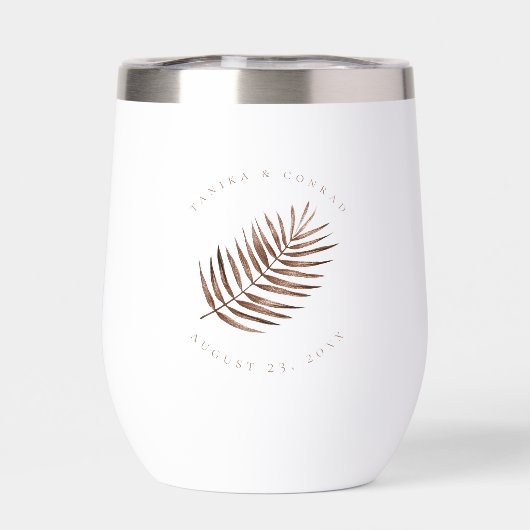 Lush Palm Leaf Wedding Terra Cotta ID956 (Achterkant)