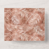 Lush Palm Leaf Wedding Terra Cotta ID956 All In One Uitnodiging (Achterkant)