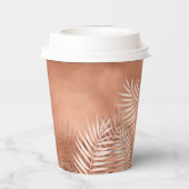 Lush Palm Leaf Wedding Terra Cotta ID956 Papieren Bekers (Achterkant)
