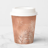 Lush Palm Leaf Wedding Terra Cotta ID956 Papieren Bekers (Voorkant)