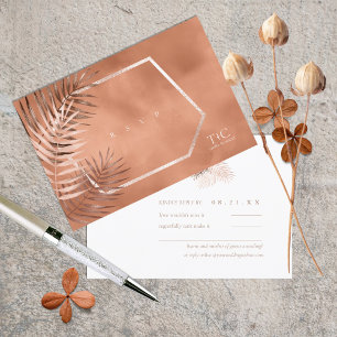 Lush Palm Leaf Wedding Terra Cotta ID956 RSVP Kaartje