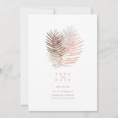 Lush Palm Leaf Wedding Terra Cotta ID956 Save The Date (Voorkant)