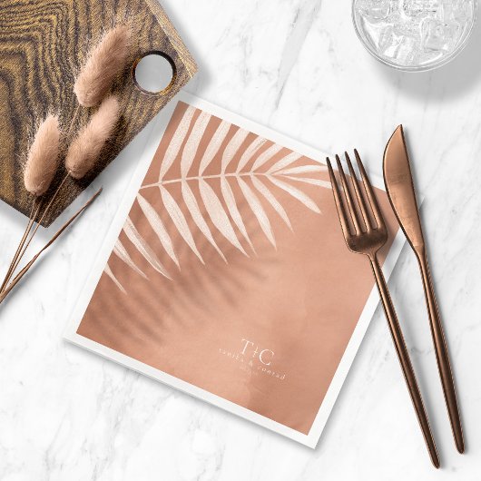 Lush Palm Leaf Wedding Terra Cotta V3 ID956 Servet