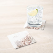 Lush Palm Leaf Wedding Terra Cotta/Wht ID956 Kartonnen Onderzetters (Insitu)