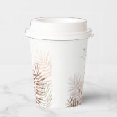 Lush Palm Leaf Wedding Terra Cotta/Wht ID956 Papieren Bekers (Rechts)