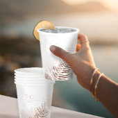 Lush Palm Leaf Wedding Terra Cotta/Wht ID956 Papieren Bekers