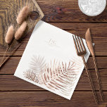 Lush Palm Leaf Wedding Terra Cotta/Wht ID956 Servet<br><div class="desc">Een trendy kleurenpalet in schaduwen van terra cotta, koper en roest; mousserende geometrische lijsten en elegante ontwerplay-outs, verstrekken de basis voor deze opwindende trouwreeks. Of je nu een doelbruiloft plant of dicht bij huis blijft, deze delicate palmbladset maakt een opvallende keuze. De coördinerende papierservet die hier op een witte achtergrond...</div>