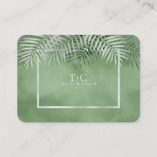 Lush Palm Leaf Wedding Website Moss Green ID956 Informatiekaartje