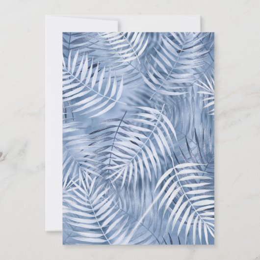 Lush Palm Leaf Wedding Windsor Blue ID956 (Achterkant)