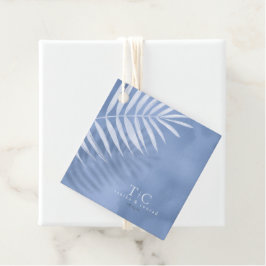 Lush Palm Leaf Wedding Windsor Blue ID956 Bedankjes Labels