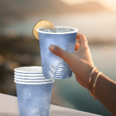 Lush Palm Leaf Wedding Windsor Blue ID956 Papieren Bekers