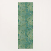 Lush palmbladeren patroon in groen en goud yogamat (Achterkant)