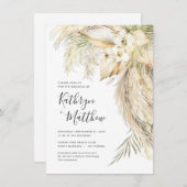 Lush Palms en Pampas Grass Boho Micro Wedding Kaart (Voorkant / Achterkant)