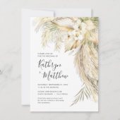 Lush Palms en Pampas Grass Boho Micro Wedding Kaart (Voorkant)