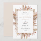 Lush Pampas Beige Beide stellen ouders bruiloft II Kaart (Voorkant / Achterkant)