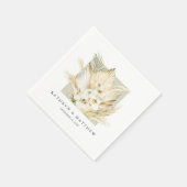 Lush Pampas Grass Classy Boho Wedding Napkins Servet (Hoek)