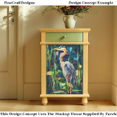 Lush Paper Mosaic Collage Heron Bird BV5 Decoupage Tissuepapier