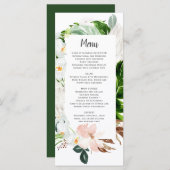Lush Paradise Tropical Floral Wedding Menu (Voorkant / Achterkant)
