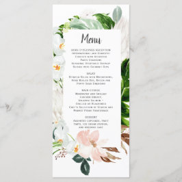 Lush Paradise Tropical Floral Wedding Menu