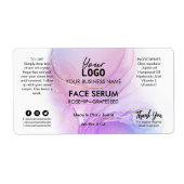 Lush Pastel Alcohol Ink Face Serum Labels (Voorkant)