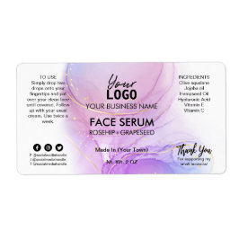Lush Pastel Alcohol Ink Face Serum Labels