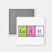Lush Periostabel woordmagneet Magneet (Voorkant / Achterkant)