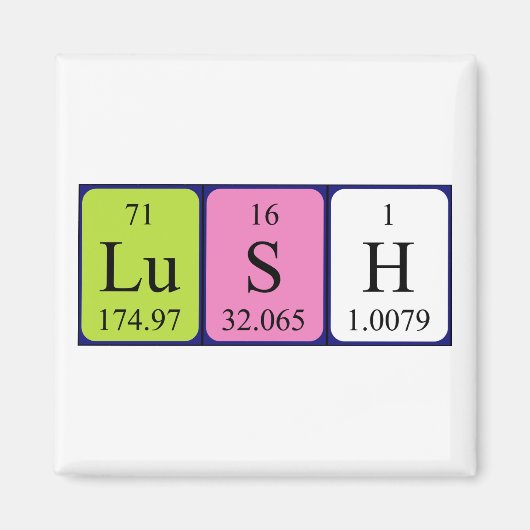 Lush Periostabel woordmagneet Magneet (Voorkant)