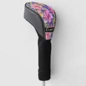 Lush Pink and Purple Flowers Personalized Golfheadcover (Schuin)