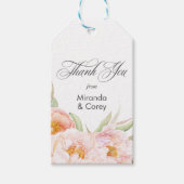 Lush Pink Peonies Floral Cadeaulabel (Voorkant)