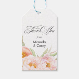 Lush Pink Peonies Floral Cadeaulabel