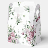 Lush Pink Peonies Greenery Over Pattern Bedankdoosjes (Geopend)