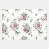 Lush Pink Peonies Greenery Over Pattern Inpakpapier Vel (Voorkant)