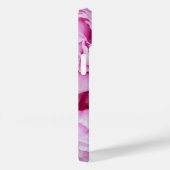 Lush Pink Peonies Monogram Hoesje-Mate iPhone Case (Achterkant / Rechts)