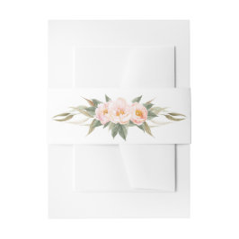 Lush Pink Peonies Waterverf Floral Uitnodigingen Wikkel