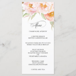 Lush Pink Pioenrozen Floral Menu