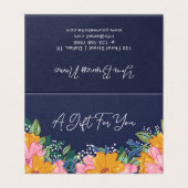 Lush Pink Yellow Flowers Gift Certificate Kaart (Buitenkant ongevouwen)