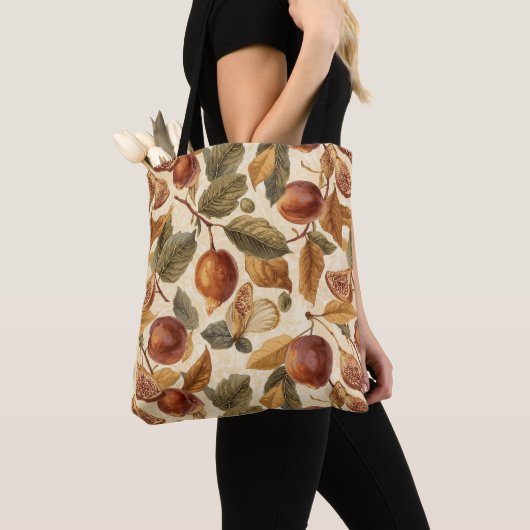 Lush Plums & Fig Leaf Tote Bag | Artistic Florals (Dichtbij)