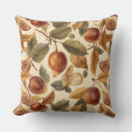 Lush Plums & Fig Leaves Throw Pillow | Gilded Kussen
