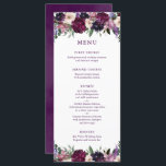 Lush Purple Flowers | Menu Romantic Wedding<br><div class="desc">Waterverf bloemen in de schoppen van de rijke bruine ,  zachte lila ,  diepe aubergine paarse en roze orchidee met moderne groene plantaardig plantaardig zoals ferns en eucalyptus in deze romantische,  elegante trouwmenu's.</div>