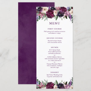 Lush Purple Flowers   Menu Romantic Wedding
