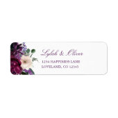Lush Purple Flowers | Romantic Return Address Labe Etiket (Voorkant)