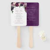 Lush Purple Flowers | Romantic Wedding Programme H Handwaaier (Voorkant en achterkant)