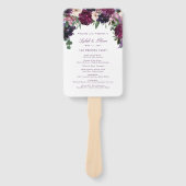 Lush Purple Flowers | Romantic Wedding Programme H Handwaaier (Voorkant)