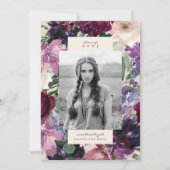 Lush Purple Flowers | Romantisch Afstuderen Foto: Aankondiging (Voorkant)