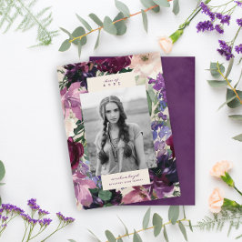 Lush Purple Flowers | Romantisch Afstuderen Foto: Aankondiging